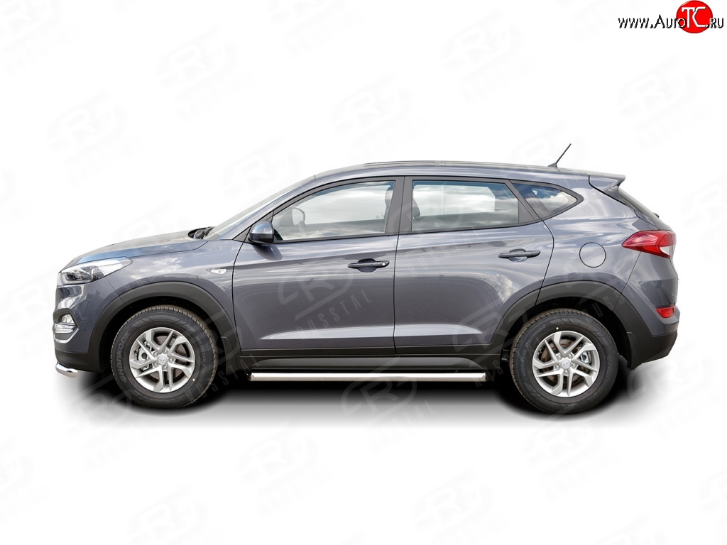 15 799 р. Защита порогов из круглой трубы диаметром 63 мм Russtal Hyundai Tucson TL дорестайлинг (2015-2018)  с доставкой в г. Керчь
