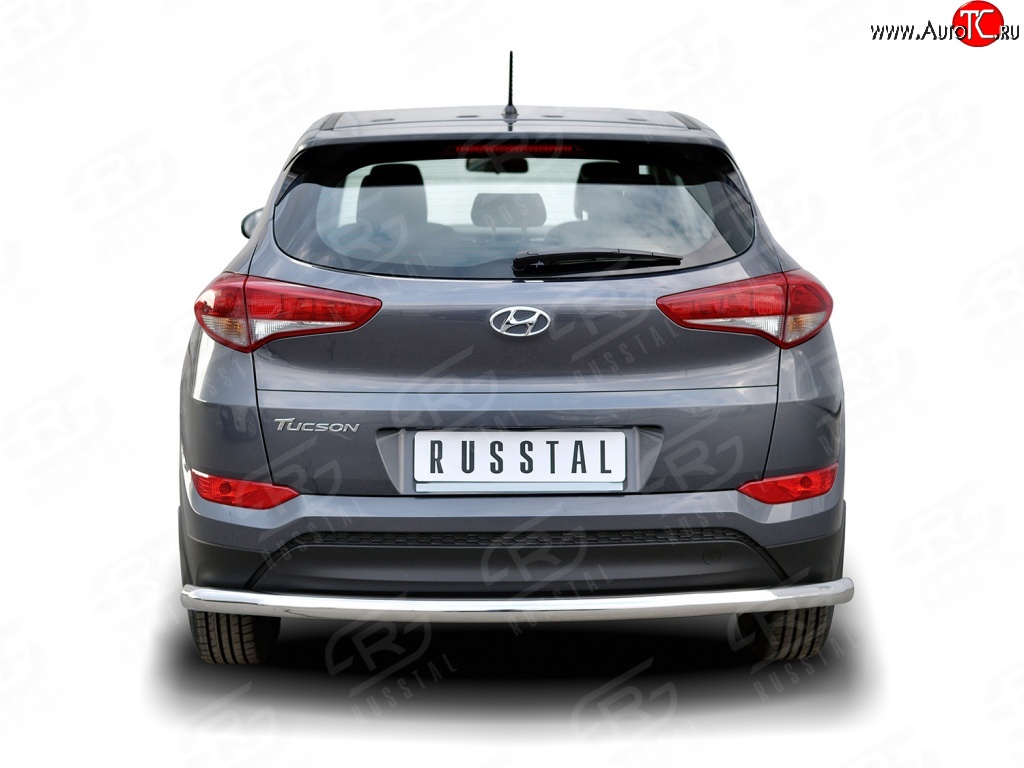 15 749 р. Защита заднего бампера (Ø63 мм длинная, нержавейка) SLITKOFF  Hyundai Tucson  TL (2015-2018) дорестайлинг  с доставкой в г. Керчь