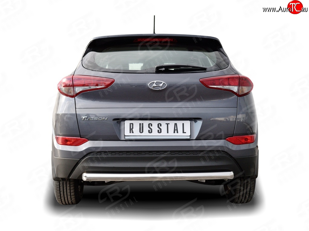 13 899 р. Защита заднего бампера (Ø63 мм короткая, нержавейка) SLITKOFF  Hyundai Tucson  TL (2015-2018) дорестайлинг  с доставкой в г. Керчь