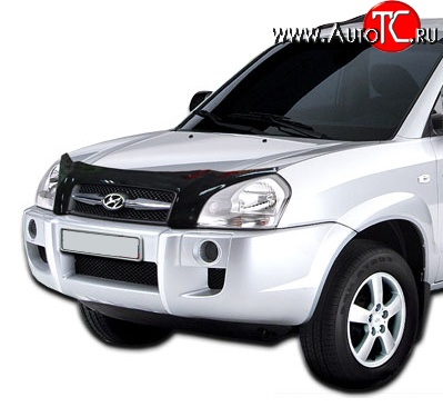 2 799 р. Дефлектор капота NovLine Hyundai Tucson JM (2004-2010)  с доставкой в г. Керчь