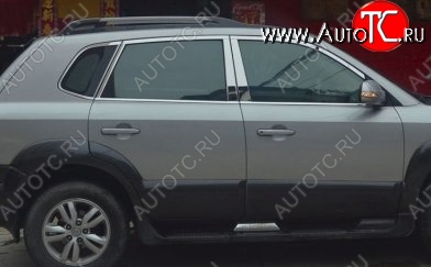 4 749 р. Накладки на центральные стойки дверей СТ Hyundai Tucson JM (2004-2010) (Неокрашенные)  с доставкой в г. Керчь