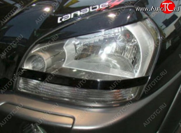 1 649 р. Реснички на фары CT v2 Hyundai Tucson JM (2004-2010) (Неокрашенные)  с доставкой в г. Керчь