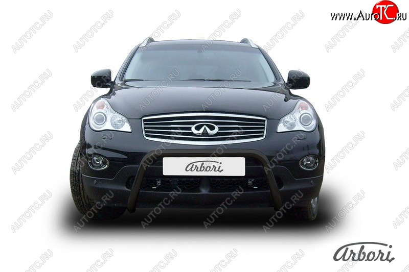 15 659 р. Защита переднего бампера Arbori (низкая, черная, 1 труба d57 mm). INFINITI EX35 J50 (2007-2013)  с доставкой в г. Керчь