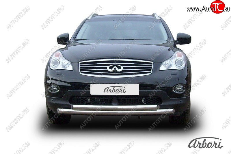 15 749 р. Защита переднего бампера Arbori (нержавейка, 2 трубы d57 и 57 mm) INFINITI EX35 J50 (2007-2013)  с доставкой в г. Керчь