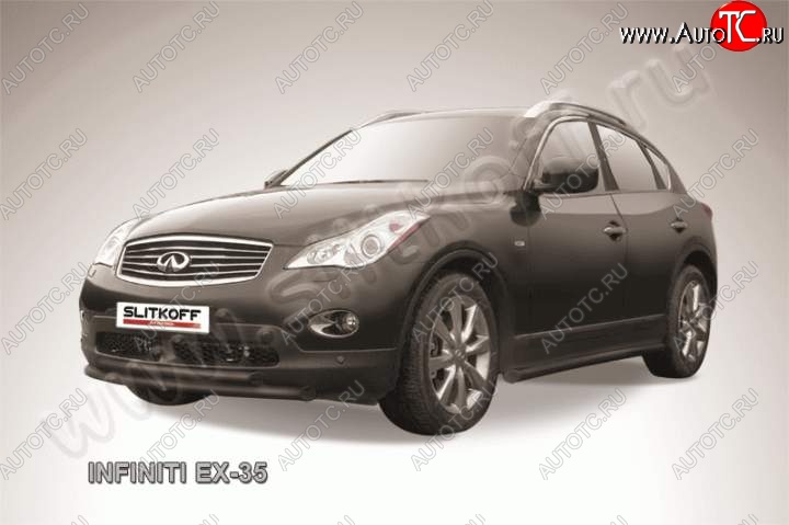 11 299 р. Защита переднего бампера из труб d57 Slitkoff (двойная) INFINITI EX35 J50 (2007-2013) (Цвет: серебристый)  с доставкой в г. Керчь