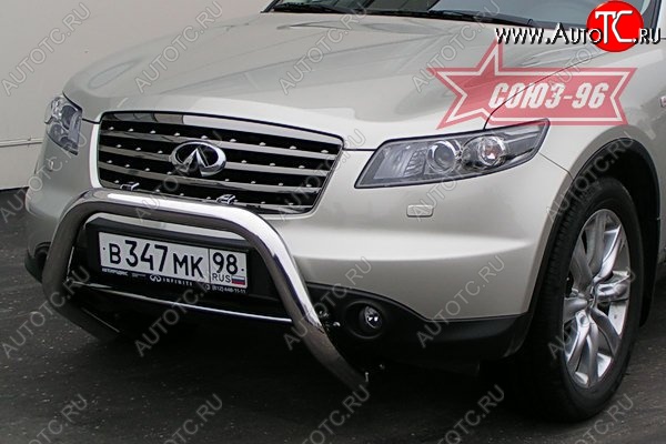 25 019 р. Защита переднего бампера (Европа) Souz-96 (d76) INFINITI EX35 J50 (2007-2013)  с доставкой в г. Керчь