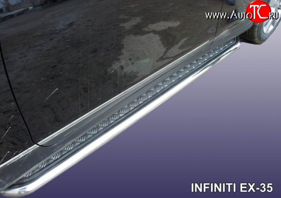 22 899 р. Широкая защита порогов Slitkoff  INFINITI EX35  J50 (2007-2013)  с доставкой в г. Керчь