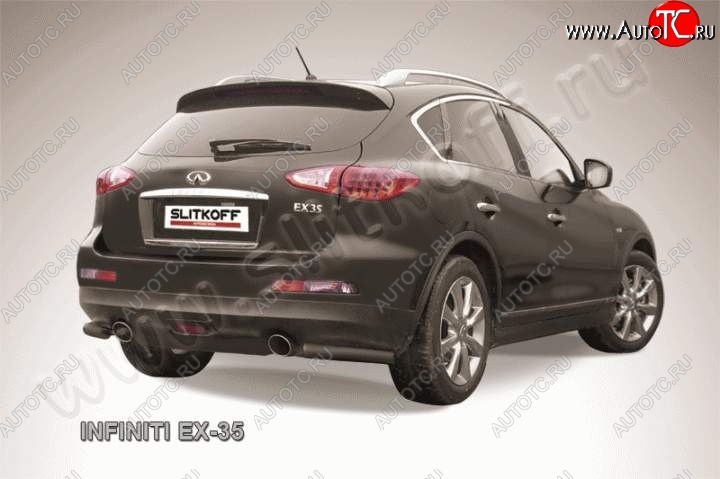 6 399 р. Защита заднего бампера из уголков d57 Slitkoff  INFINITI EX35  J50 (2007-2013) (Цвет: серебристый)  с доставкой в г. Керчь