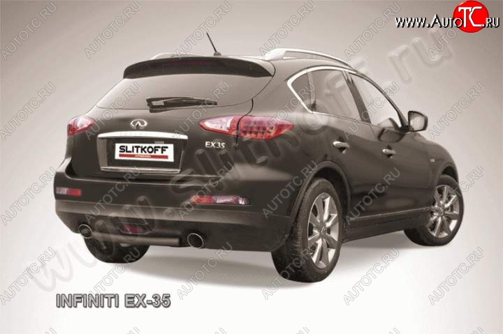 5 749 р. Защита заднего бампера из трубы d57 Slitkoff (короткая)  INFINITI EX35  J50 (2007-2013) (Цвет: серебристый)  с доставкой в г. Керчь