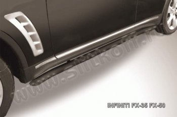 13 549 р. Защита порогов из трубы d42 Slitkoff INFINITI EX35 J50 (2007-2013) (Цвет: серебристый)  с доставкой в г. Керчь. Увеличить фотографию 2