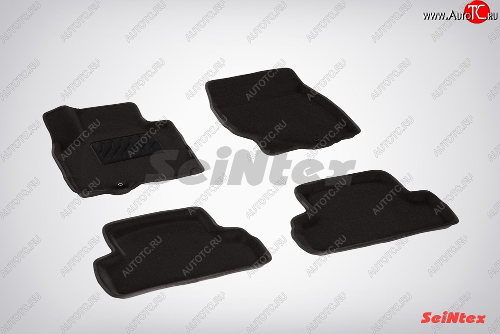 5 899 р. Износостойкие коврики в салон SeiNtex Premium 3D 4 шт. (ворсовые, черные) INFINITI EX35 J50 (2007-2013)  с доставкой в г. Керчь