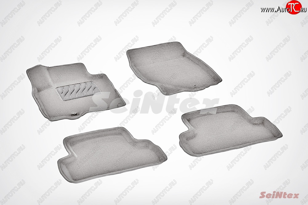 7 999 р. Износостойкие коврики в салон SeiNtex Premium 3D 4 шт. (ворсовые, серые) INFINITI EX35 J50 (2007-2013)  с доставкой в г. Керчь