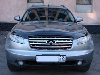 3 299 р. Дефлектор капота SIM INFINITI FX45 S50 рестайлинг (2005-2009)  с доставкой в г. Керчь. Увеличить фотографию 2