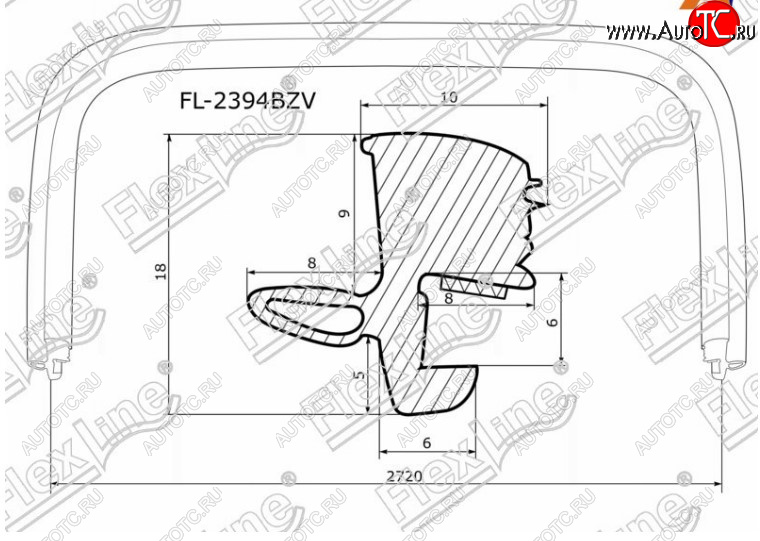 3 399 р. Молдинг лобового стекла FlexLine  INFINITI FX35  S50 - FX45  S50  с доставкой в г. Керчь