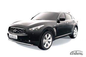 Защита переднего бампера Arbori (нержавейка, 1 труба d76 mm). INFINITI FX50 S51 рестайлинг (2012-2014)