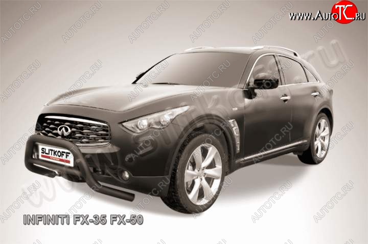 30 999 р. Кенгурятник d76 низкий INFINITI FX35 S51 дорестайлинг (2008-2011) (Цвет: серебристый)  с доставкой в г. Керчь