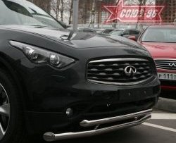 27 134 р. Защита переднего бампера двойная Souz-96 (d76/60) INFINITI FX35 S51 дорестайлинг (2008-2011)  с доставкой в г. Керчь. Увеличить фотографию 2