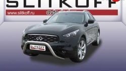 Усиленная защита переднего бампера из трубы диаметром 76 мм Slitkoff INFINITI FX50 S51 рестайлинг (2012-2014)