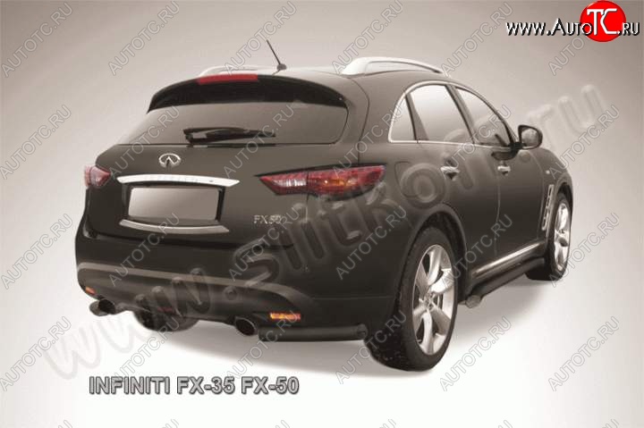 7 599 р. Защита заднего бампера из уголков d57 Slitkoff INFINITI FX35 S51 дорестайлинг (2008-2011) (Цвет: серебристый)  с доставкой в г. Керчь