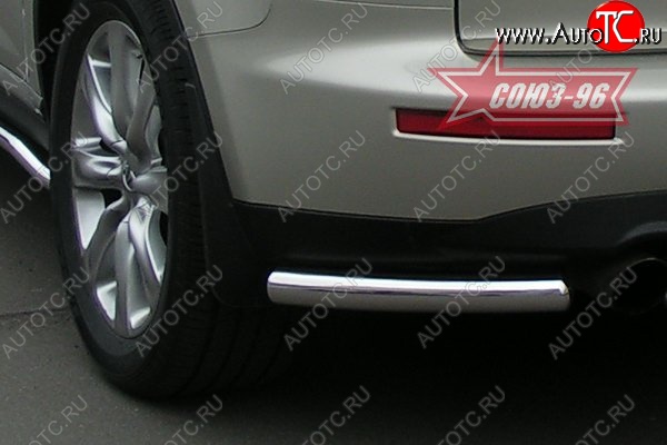 10 664 р. Защита заднего бампера из боковых уголков Souz-96 (d60) INFINITI FX35 S51 дорестайлинг (2008-2011)  с доставкой в г. Керчь