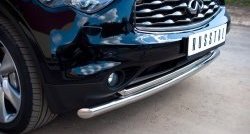 18 949 р. Защита переднего бампера (2 трубыØ63 и 42 мм, нержавейка) SLITKOFF INFINITI FX37 S51 рестайлинг (2011-2013)  с доставкой в г. Керчь. Увеличить фотографию 2