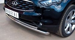 18 949 р. Защита переднего бампера (2 трубыØ63 и 42 мм, нержавейка) SLITKOFF INFINITI FX37 S51 рестайлинг (2011-2013)  с доставкой в г. Керчь. Увеличить фотографию 3