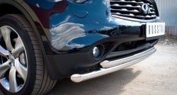20 999 р. Защита переднего бампера (2 трубыØ63 мм, нержавейка) SLITKOFF INFINITI FX37 S51 рестайлинг (2011-2013)  с доставкой в г. Керчь. Увеличить фотографию 3