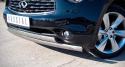 18 549 р. Защита переднего бампера (2 трубыØ75х42 мм, нержавейка) Russtal INFINITI QX70 S51 (2013-2020)  с доставкой в г. Керчь. Увеличить фотографию 3