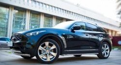 73 999 р. Защита порогов из круглой трубы диаметром 42 мм Russtal INFINITI FX37 S51 рестайлинг (2011-2013) (Защита порогов с со скосами на торцах (вариант 1))  с доставкой в г. Керчь. Увеличить фотографию 2