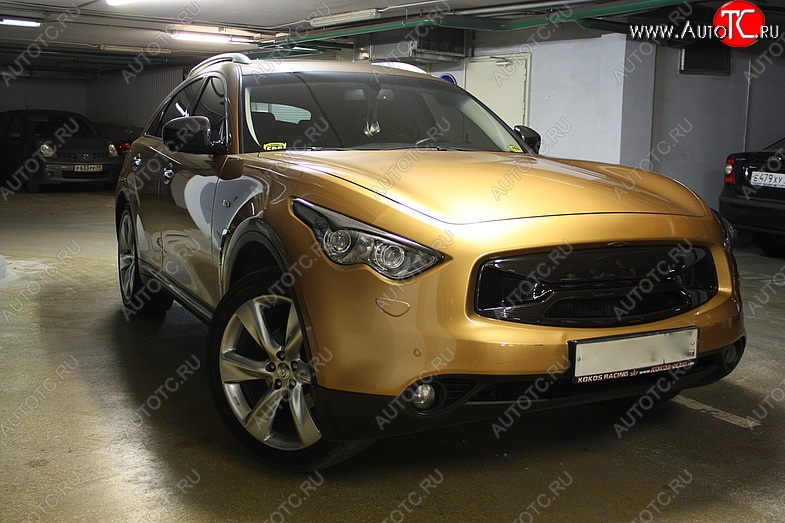 2 099 р. Реснички на фары Custom INFINITI FX50 S51 дорестайлинг (2008-2011) (Неокрашенные)  с доставкой в г. Керчь