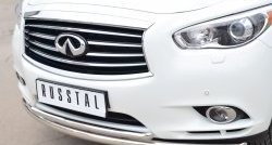 17 849 р. Защита переднего бампера (2 трубыØ63 и 42 мм, нержавейка) SLITKOFF  INFINITI JX35 (2012-2014)  с доставкой в г. Керчь. Увеличить фотографию 2
