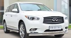 12 999 р. Защита переднего бампера (2 трубыØ75х42 и 63 мм, нержавейка) Russtal INFINITI JX35 (2012-2014)  с доставкой в г. Керчь. Увеличить фотографию 3