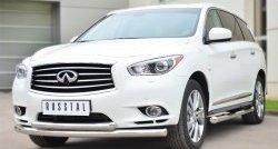 20 399 р. Защита переднего бампера (2 трубыØ76 и 63 мм, нержавейка) SLITKOFF  INFINITI JX35 (2012-2014)  с доставкой в г. Керчь. Увеличить фотографию 3