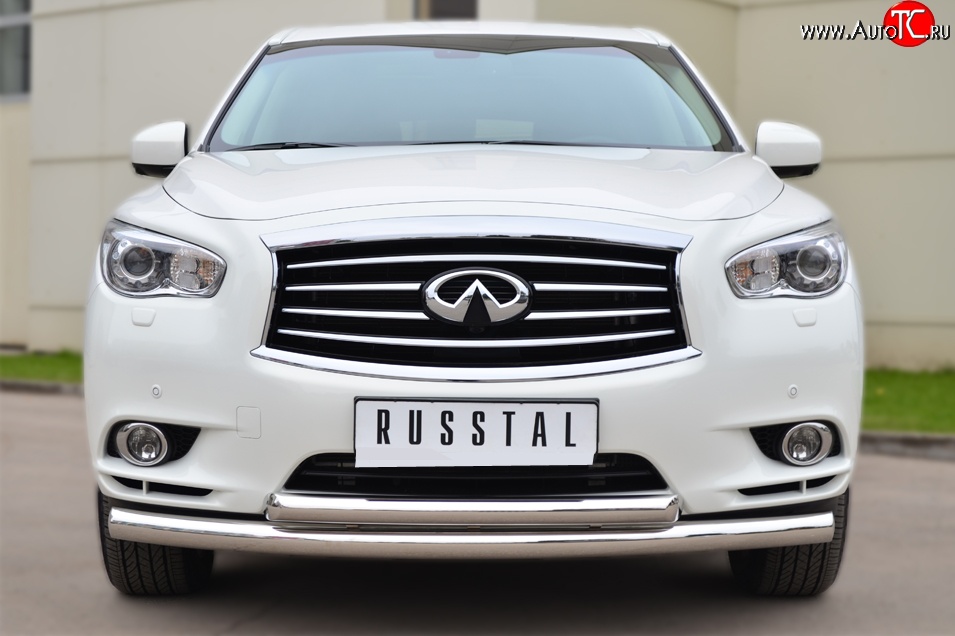 20 399 р. Защита переднего бампера (2 трубыØ76 и 63 мм, нержавейка) SLITKOFF  INFINITI JX35 (2012-2014)  с доставкой в г. Керчь
