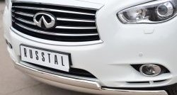 16 849 р. Защита переднего бампера (2 трубыØ75х42 мм, нержавейка) Russtal INFINITI JX35 (2012-2014)  с доставкой в г. Керчь. Увеличить фотографию 2