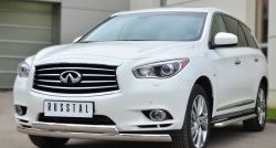 16 849 р. Защита переднего бампера (2 трубыØ75х42 мм, нержавейка) Russtal INFINITI JX35 (2012-2014)  с доставкой в г. Керчь. Увеличить фотографию 4