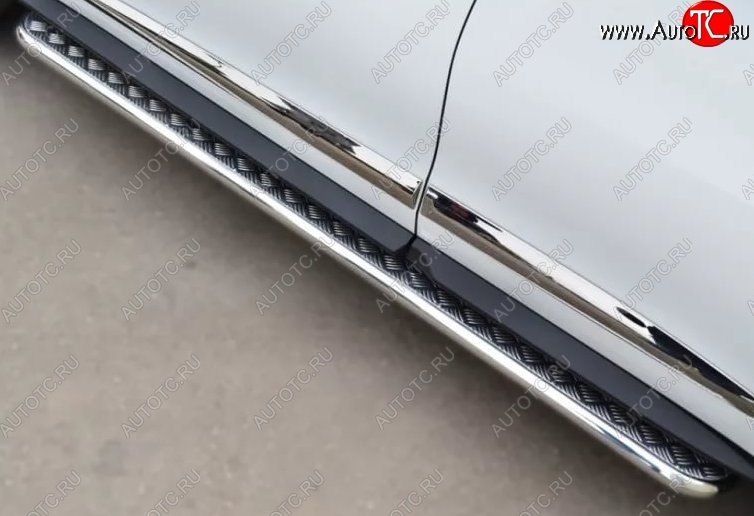24 649 р. Широкая защита порогов с трубой диаметром 42 мм (гибрид) SLITKOFF INFINITI JX35 (2012-2014)  с доставкой в г. Керчь