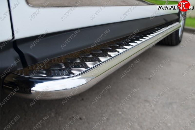 22 999 р. Порожки для ног (Ø42) SLITKOFF  INFINITI JX35 - QX60  L50 (лист - алюминий, профиль - сталь)  с доставкой в г. Керчь