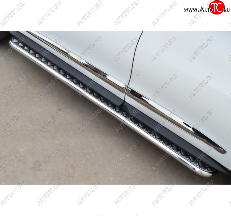35 549 р. Широкая защита порогов с трубой диаметром 42 мм SLITKOFF v3 INFINITI JX35 (2012-2014)  с доставкой в г. Керчь