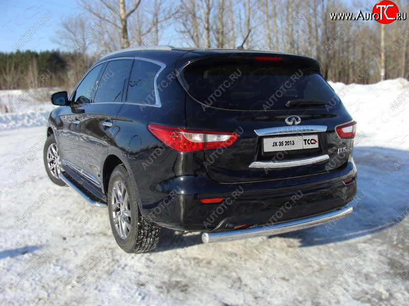 23 899 р. Защита заднего бампера (овальная) ТСС 75х42 мм  INFINITI JX35 (2012-2014)  с доставкой в г. Керчь