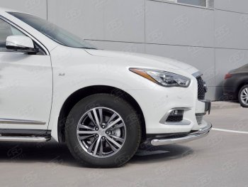 20 649 р. Защита переднего бампера (2 трубыØ63 и 42 мм, нержавейка) SLITKOFF INFINITI QX60 L50 рестайлинг (2016-2021)  с доставкой в г. Керчь. Увеличить фотографию 3