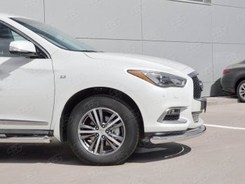 18 349 р. Защита переднего бампера (Ø76 мм, нержавейка) SLITKOFF  INFINITI QX60  L50 (2016-2021) рестайлинг  с доставкой в г. Керчь. Увеличить фотографию 2