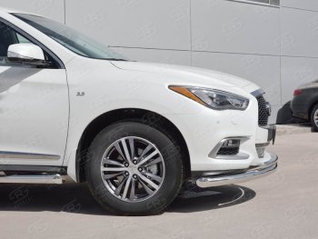 20 999 р. Защита заднего бампера (Ø76 и 42 мм, нержавейка) SLITKOFF  INFINITI QX60  L50 (2016-2021) рестайлинг  с доставкой в г. Керчь. Увеличить фотографию 3