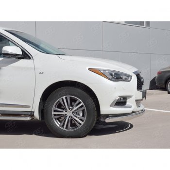 13 999 р. Защита переднего бампера (Ø75х42 мм, нержавейка) Russtal INFINITI QX60 L50 рестайлинг (2016-2021)  с доставкой в г. Керчь. Увеличить фотографию 4