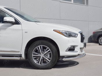 17 649 р. Защита заднего бампера (Ø63 мм, нержавейка) SLITKOFF  INFINITI QX60  L50 (2016-2021) рестайлинг  с доставкой в г. Керчь. Увеличить фотографию 3