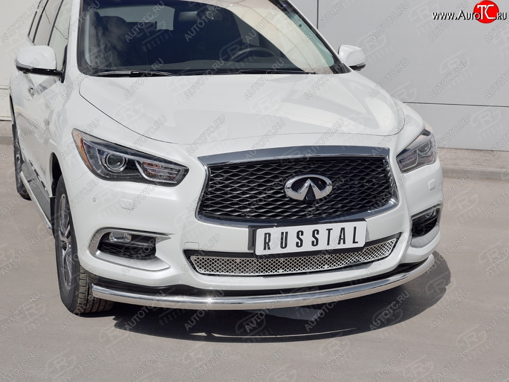 17 649 р. Защита заднего бампера (Ø63 мм, нержавейка) SLITKOFF  INFINITI QX60  L50 (2016-2021) рестайлинг  с доставкой в г. Керчь