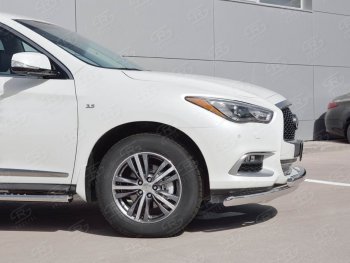 17 999 р. Защита переднего бампера (2 трубыØ75х42 мм, нержавейка) Russtal INFINITI QX60 L50 рестайлинг (2016-2021)  с доставкой в г. Керчь. Увеличить фотографию 3