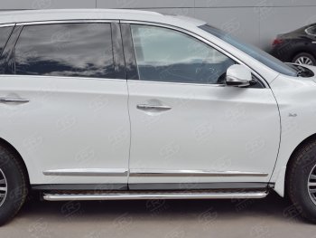 24 649 р. Широкая защита порогов с трубой диаметром 42 мм SLITKOFF v1 INFINITI QX60 L50 рестайлинг (2016-2021)  с доставкой в г. Керчь. Увеличить фотографию 2
