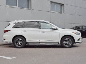 24 649 р. Широкая защита порогов с трубой диаметром 42 мм SLITKOFF v1 INFINITI QX60 L50 рестайлинг (2016-2021)  с доставкой в г. Керчь. Увеличить фотографию 3