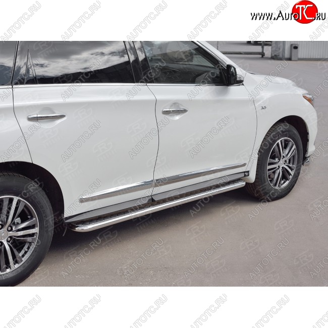 24 649 р. Широкая защита порогов с трубой диаметром 42 мм SLITKOFF v1 INFINITI QX60 L50 рестайлинг (2016-2021)  с доставкой в г. Керчь